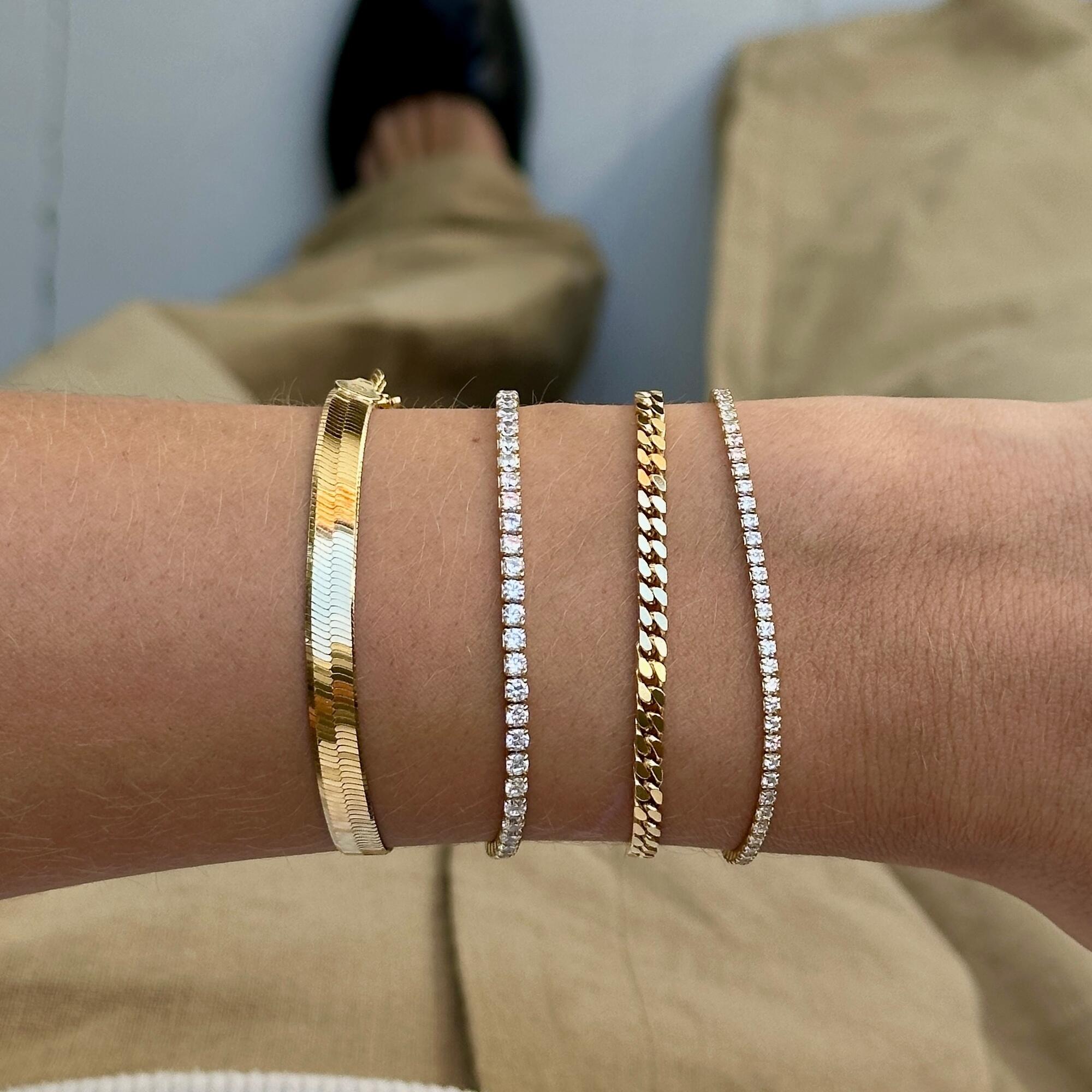 Sølv forgyldt armbånd "Panser" facet